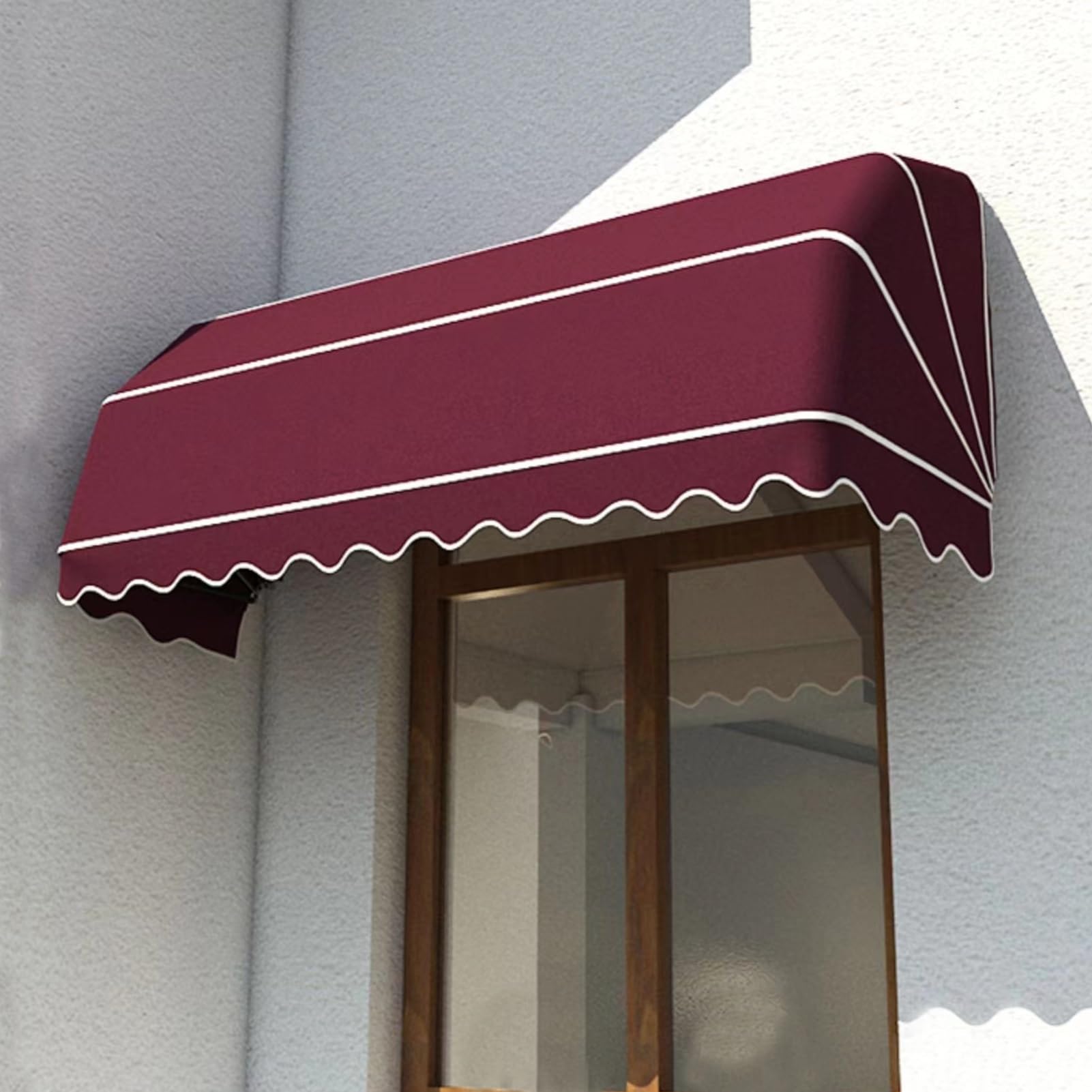 Wejściowych Zadaszenie, Nastawny Drzwi Markiza, Nowoczesne Zakrzywione Drzwiowa Markiza, Składana Markiza Drzwiowa Zielona, Baldachim Przeciwdeszczowy na Patio Balkonu (Color : Red, Size : 150x60x60