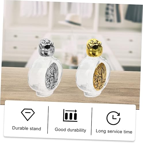 Miniatura 4 de VOSAREA Botella de agua bendita, mini decoración, botella de agua transparente, decoración para el hogar, frasco de agua bendita, botella de agua