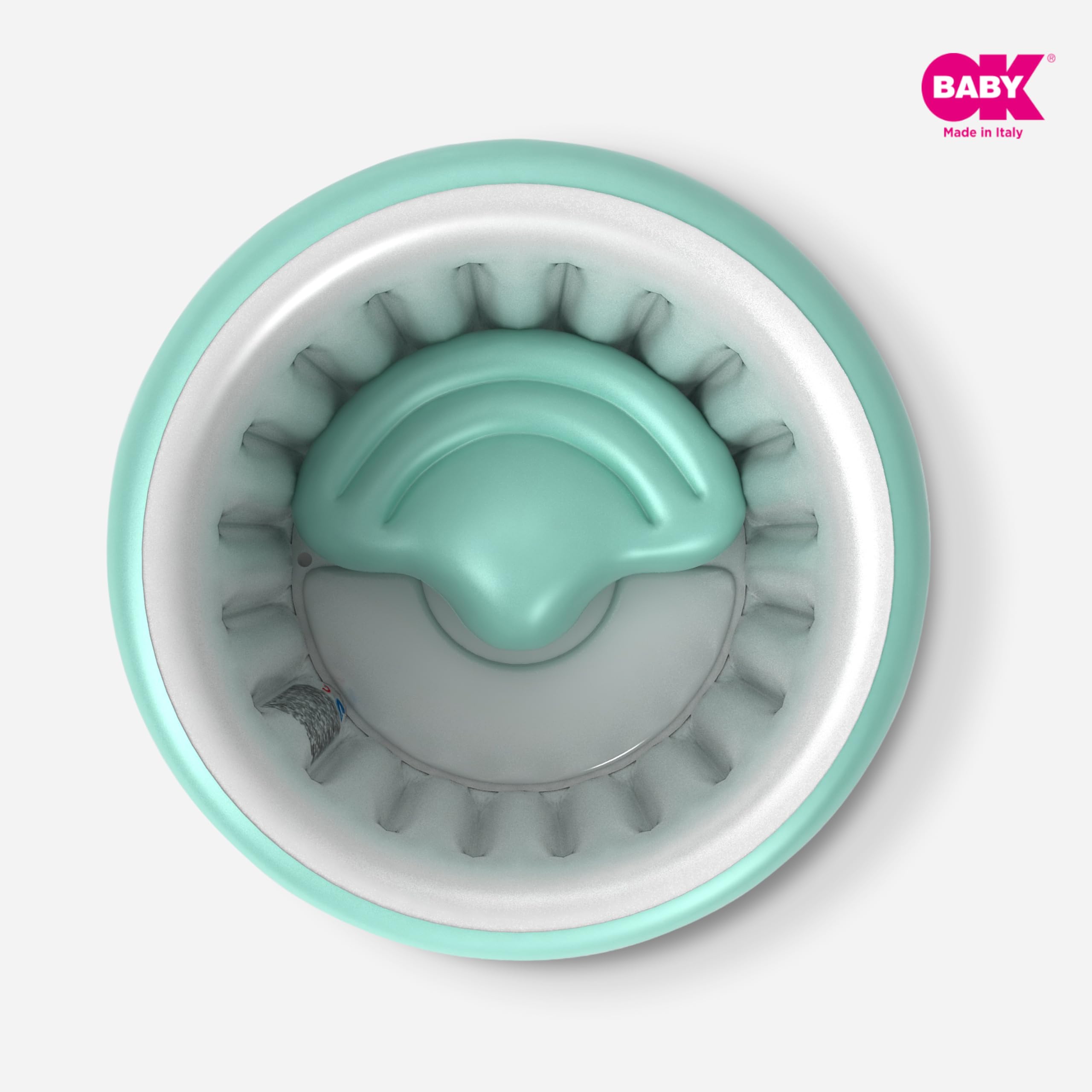 OKBABY Oplà Soft aufblasbare Babybadewanne – 8 bis 36 Monate – Blau