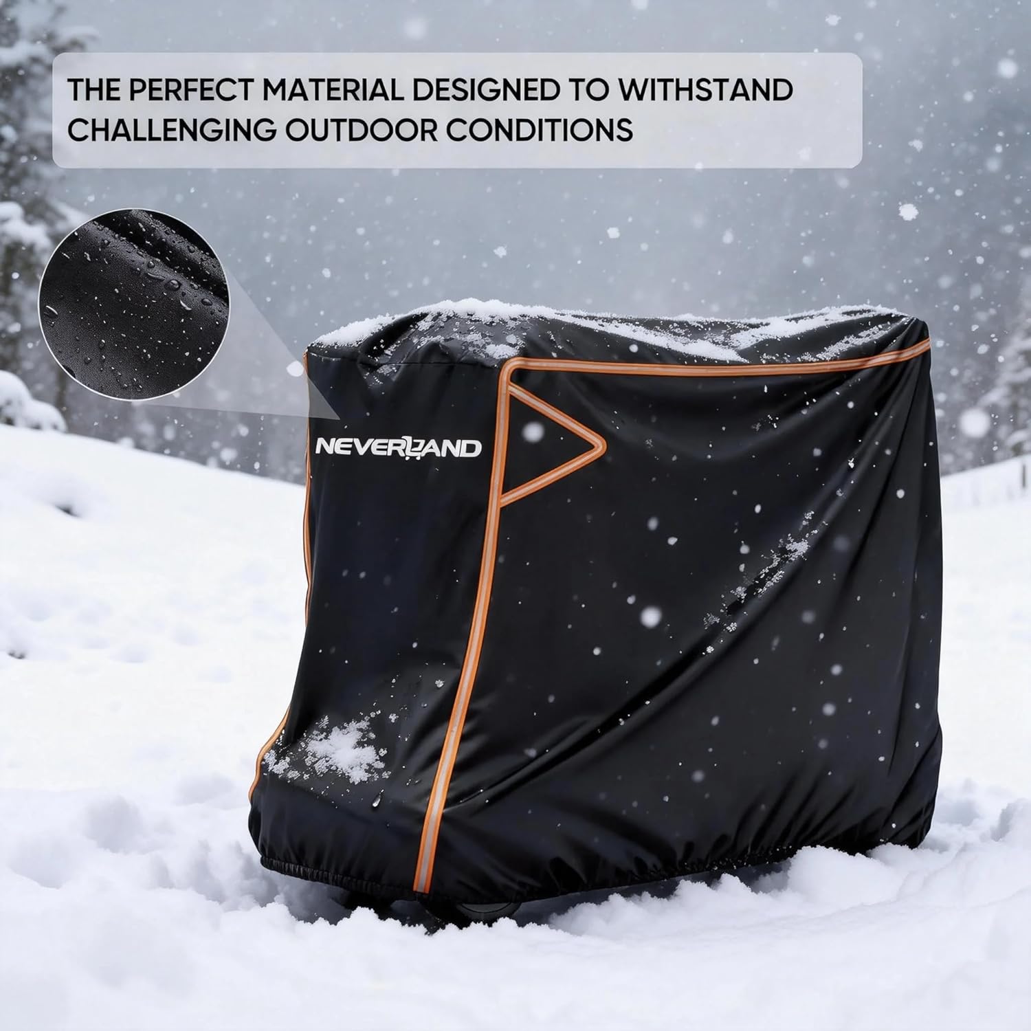 NEVERLAND Mobility Scooter Cover Waterproof, Heavy Duty 420D Electric Scooter Storage Cover Fit up to 56 inch 3 or 4 Wheel Mobility Scooters from Dust Rain Sun-Reflective Strips, Buckles, Storage Bag - Image 8