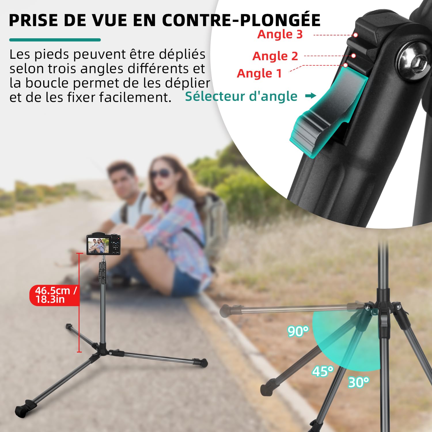 S202 200cm Trépied de Lampe en Aluminium, Trépied Pliable et Portable, Support de Lampe de Studio Portable Réversible Vis 1/4" pour Studio, Lampes d'éclairage, Photographie Extérieure, Flash