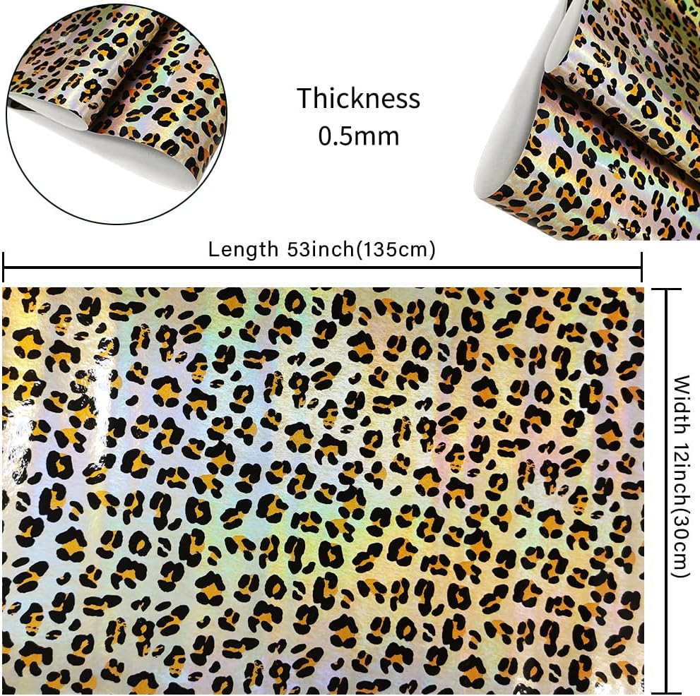 HYANG Rollo De Piel Sint tica Hologr fica De Leopardo De 12 X 53 Hyang rollo de piel sint tica hologr fica de leopardo de 12 x 53