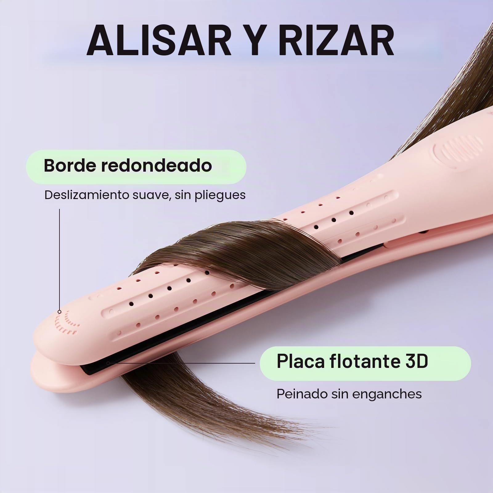 Wavytalk Cool Curl Pencil Planchas del Pelo, Rizador Pelo Ondas y Mini Plancha Pelo 3 en 1 con Aire Frío 360°, Para Cabello Corto, Flequillo, Raíces y Rizos