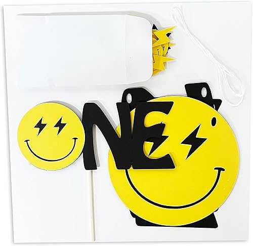 Vista 4 de One Happy Dude Birthday Decorations (One Happy Dude Cake Topper, Highchair Banner + Confetti Bundle) one happy dude 1st birthday decorations