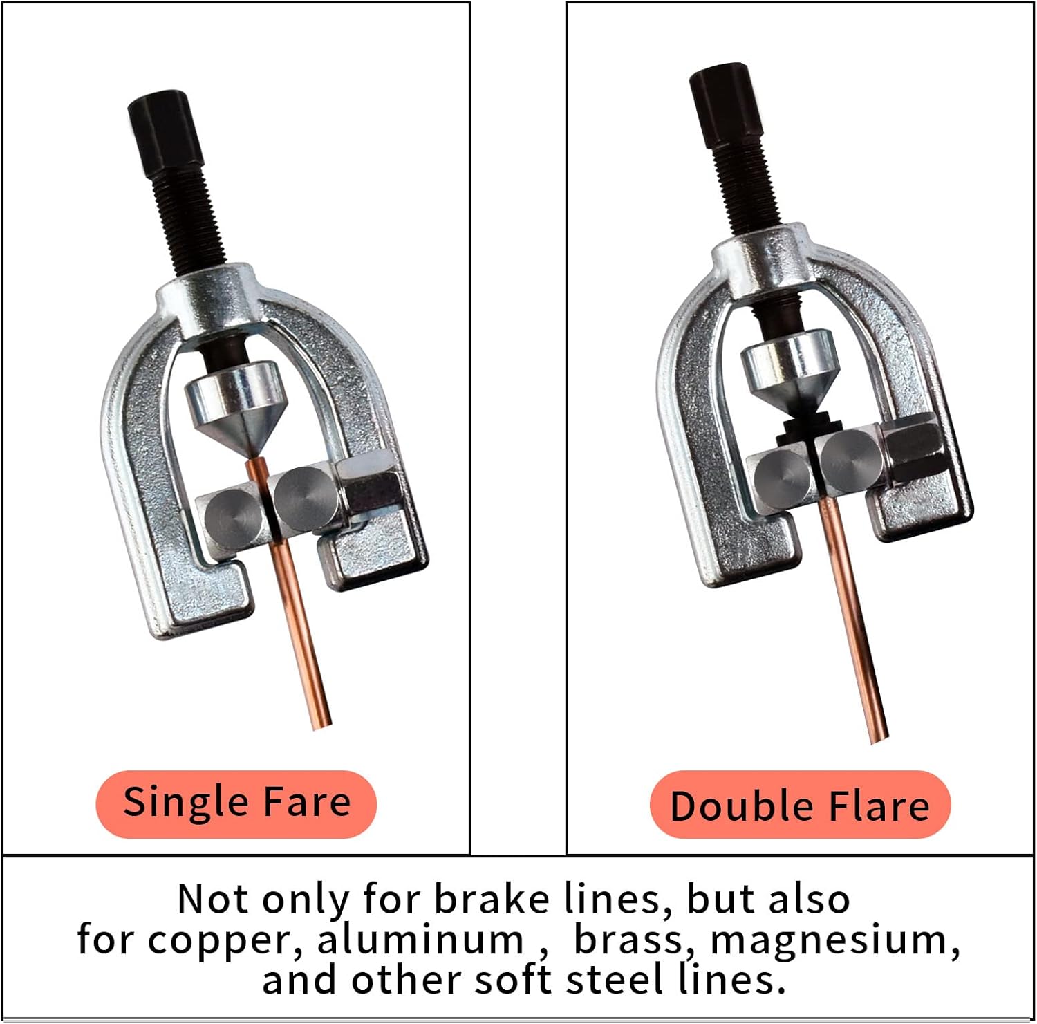 MuHize 25ft 3/16" Copper-Coated Brake Line Kit, Complete Brake Repair Set with Fittings, Unions, Bender, Flare Tool & Cutter