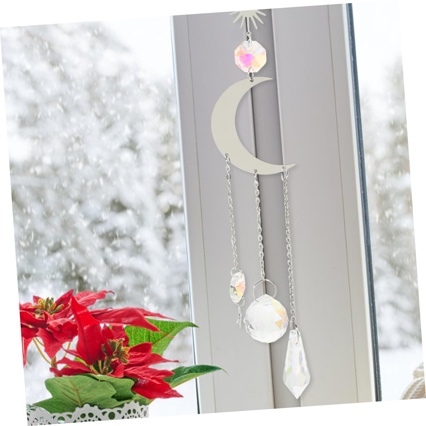 LIFKOME 6 Stück Hängende Kristallprismen Sonnenfänger Kugeln aus Legierung und Kristall Leicht und Tragbar für Gartenparty Deko und Fensterdekoration