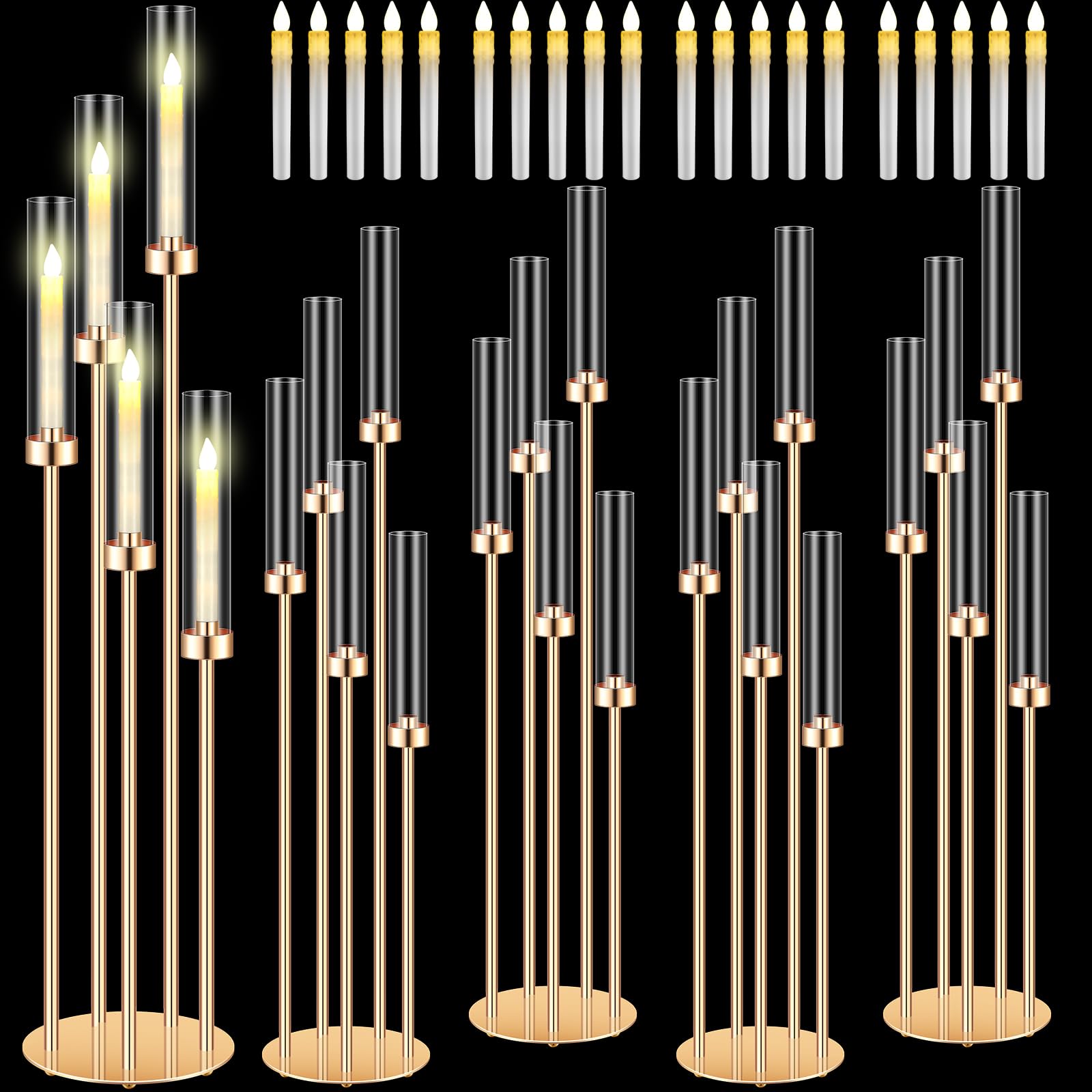 Amazon.com: Tandefio 4 Sets Acrylic Candelabra Centerpieces 42.5