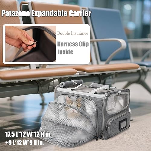 Miniatura 28 de Transportador de perros pequeños aprobado por aerolíneas, portadores suaves para gatos, elegantes, expandibles, para cachorros, gatitos, jaulas