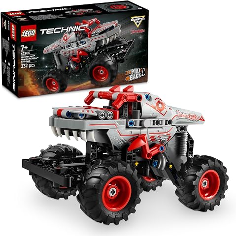 LEGO Technic Monster Jam ThundeROARus Çek–Bırak 42200 | 7 Yaş ve Üzeri Çocuklar için Kamyon Modeli İçeren Oyuncak Yapım Seti, Hediye Fikri (232 Parça)