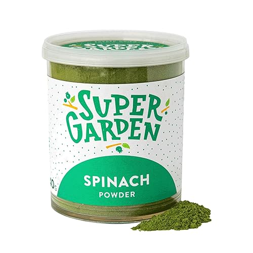 Super Garden - Polvo de espinacas liofilizadas Sabroso polvo de espinacas liofilizadas 100 natural Polvo vegetal para batidos postres y más Sin