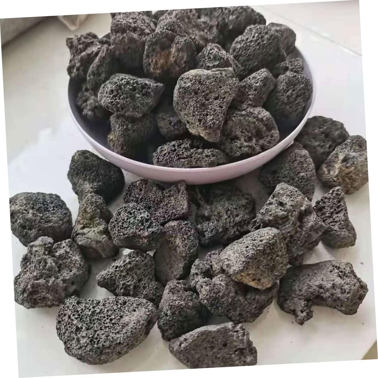 1bag Volcanic Stone Aquarium Decoration Natural Gravel for Fish Tanks Terrariums Gardens of Black and Red Decorative Rocks