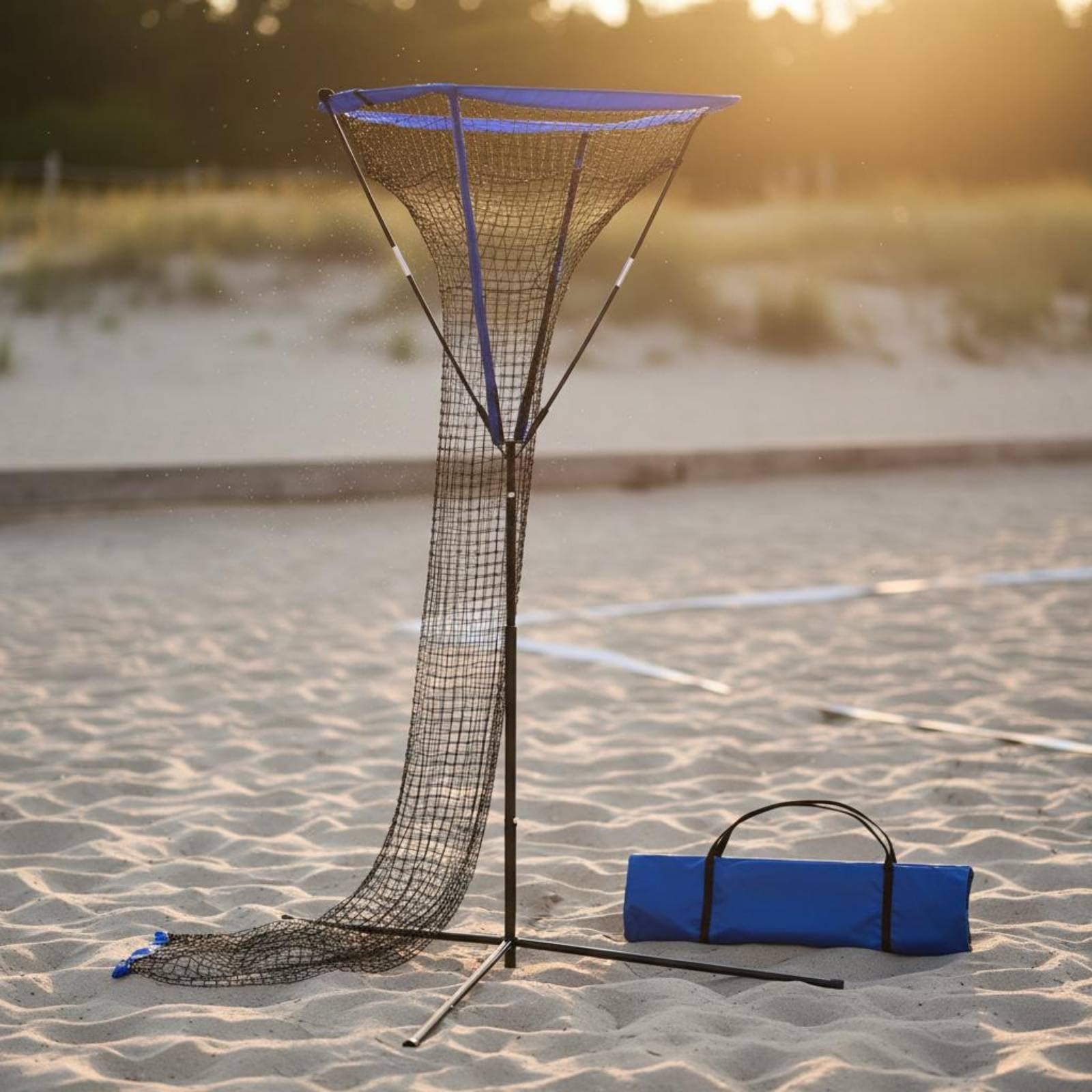 Rete da Pallavolo Regolabile Allenamento Portatile con Custodia Telaio in Ferro Resistentes E Base in Gomma per Timing E Controllo Palla Adatta per Campi Palestra Preparazione Agonistica