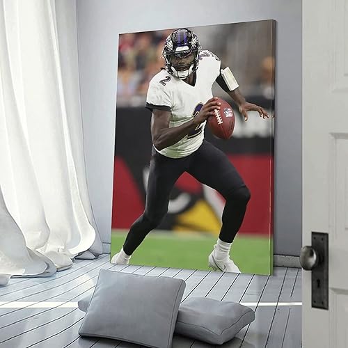 Miniatura 3 de OKSEAS Tyler Huntley Art - Póster de arte de fútbol americano, cubierta deportiva, póster estético para habitación, pintura de pared, póster en