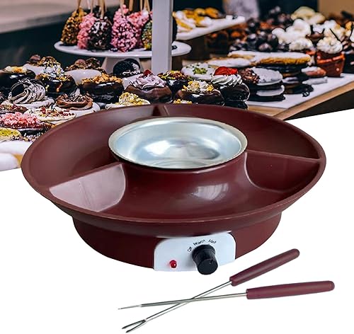Miniatura 3 de Fenteer Fuente de fondue de chocolate, fuente de chocolate, fabricante de fondue, idea de cita nocturna, control de temperatura, juego de ollas de