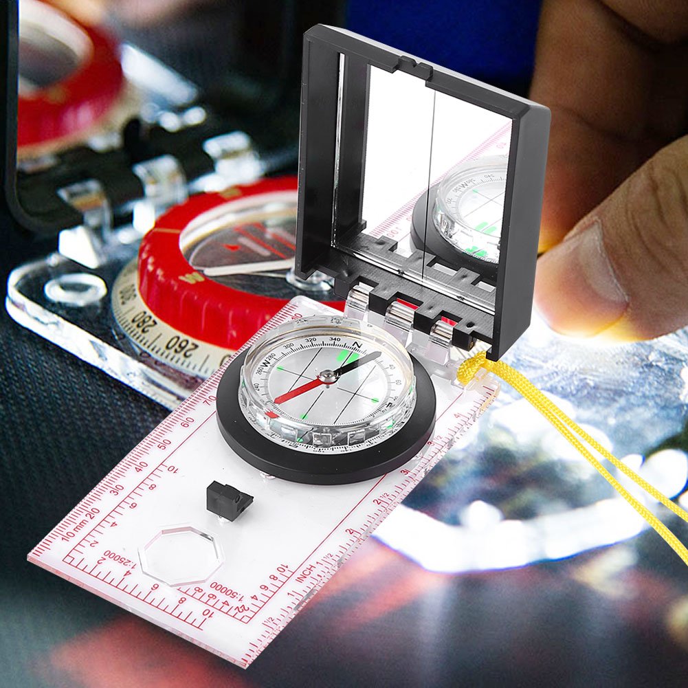 Boussole Multifonction Aigid - Avec Règle, Loupe, Miroir - Pour Randonnée, Camping Et Orientation