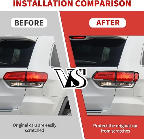 Miniatura 7 de Jimen Taillight Cover Trim Bezel Compatible with Jeep Grand Cherokee 2014-2020 (Carbon Fiber)