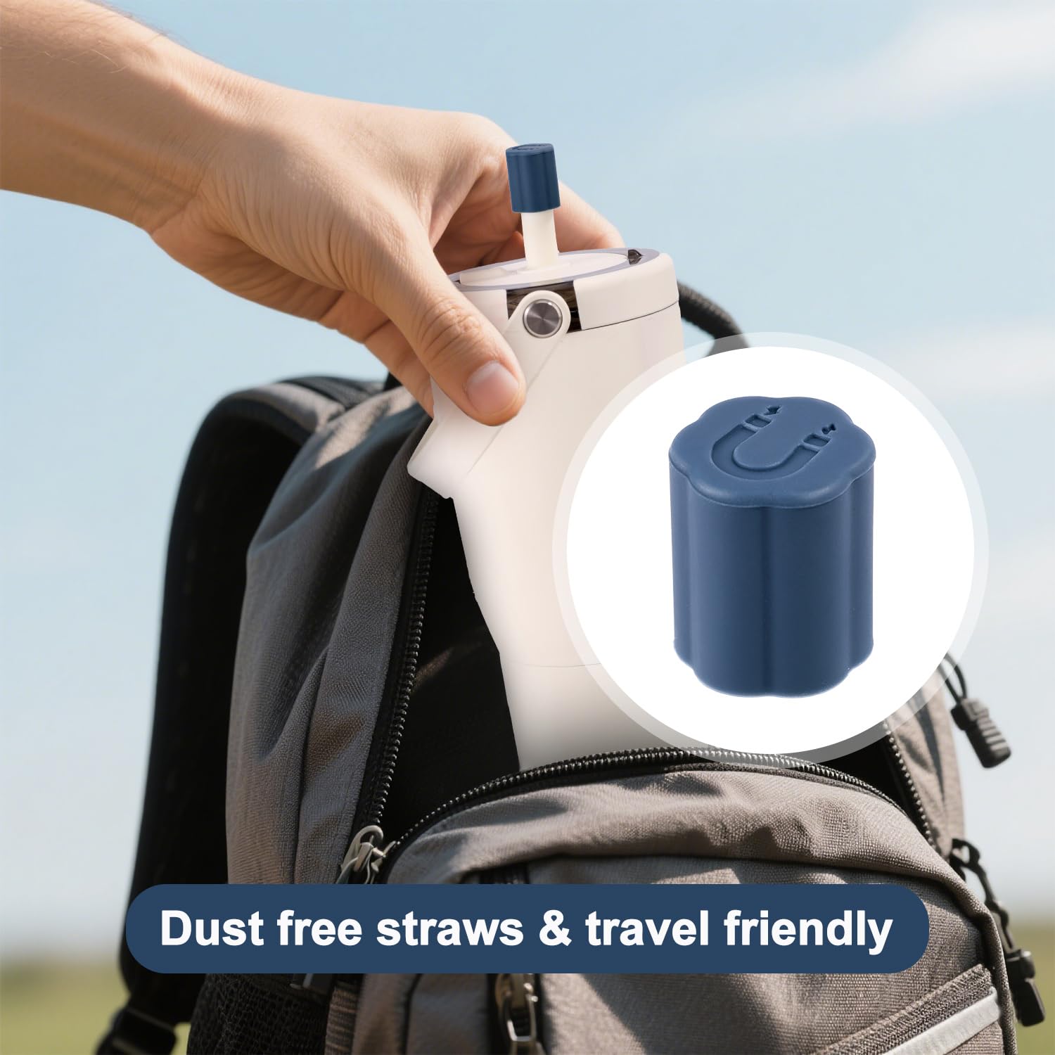 Lyreh 3pz Tappi Magnetici Cannucce per BrüMate, Pratici Copri Tazza in Silicone Magnetico Accessori Compatibili con Tutti Tumbler Era e Resa Perfetti per Arrampicata Picnic (Blu Scuro)