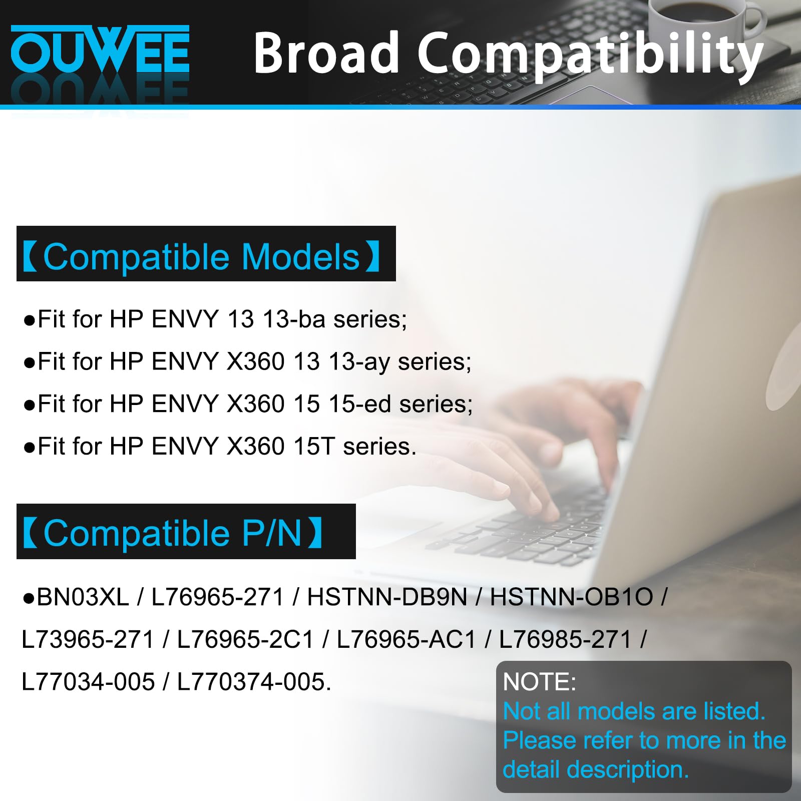 Amazon.com: OUWEE BN03XL L77034-005 Laptop Battery Compatible with
