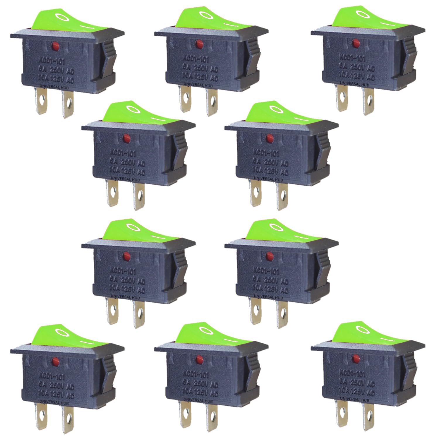 UNIVERSAL HUB 10PCS 2 Pin GREEN SPST On/Off Switch for Electronic Circuits, PCB Projects and Experiments-image-36