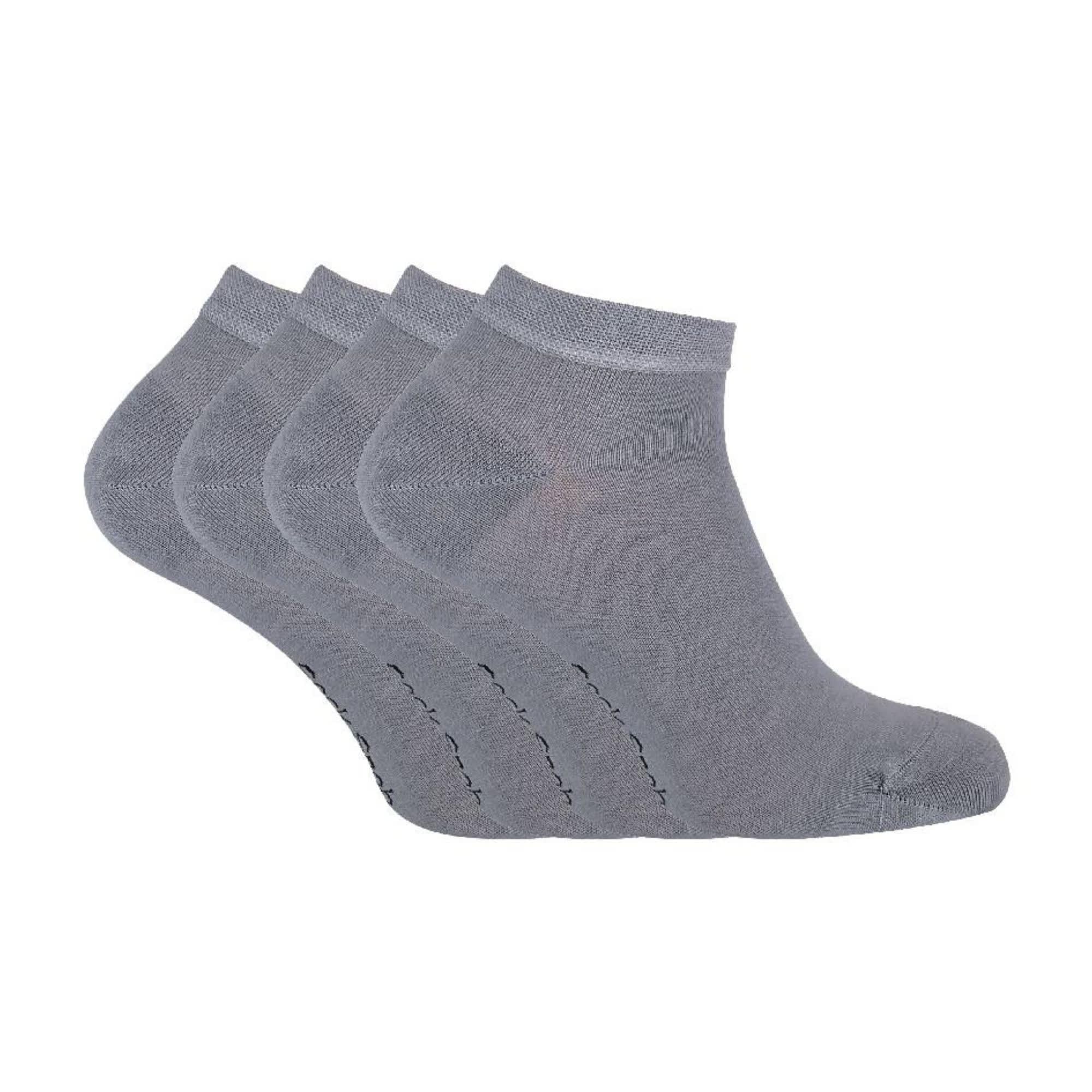 Sock Snob - Mens 4 Pairs Bamboo Breathable Low Cut Ankle Trainer Socks