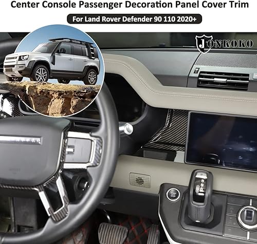 Miniatura 4 de YIWANG Cubierta de panel de decoración de pasajeros de fibra de carbono ABS para Land Rover Defender 90 110 2020-2022 LHD accesorios de automóvil