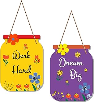 Artvibes Work Hard Quote Decorative Art Wall Hanging for Living Room