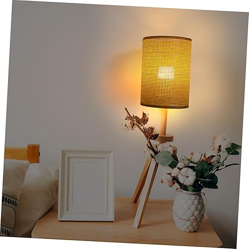 Miniatura 6 de Angoily Rustic Rattan Woven Lamp Shade Table Lamp Cover for Cozy Home Decor Boho Style Lighting Fixture for Bedrooms Living Rooms and Cafes