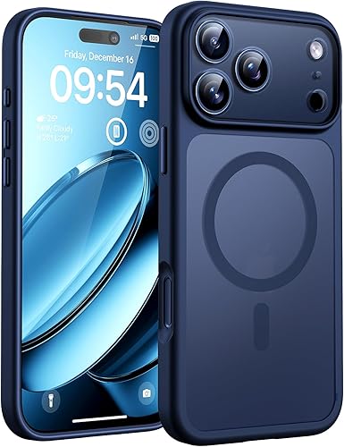 Miniatura 33 de TOCOL Funda magnética para iPhone 15, protección completa mejorada de la cámara, compatible con Magsafe, protección contra caídas, translúcida mate,