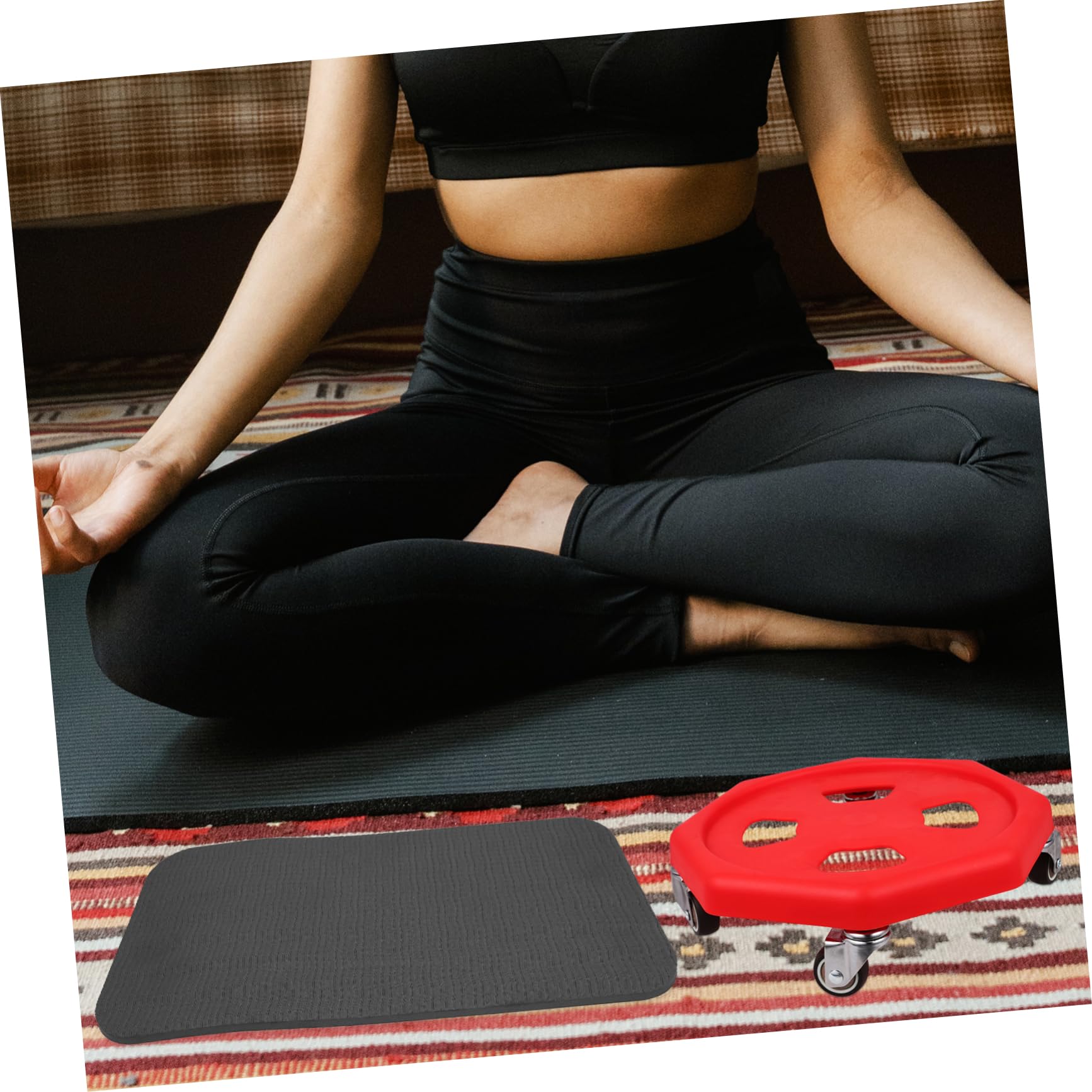 UKCOCO Discos Deslizantes de Entrenamiento Abdominal, Silenciosos y Portátiles, PP, con Rodillera y Cojín para Gimnasio en Casa