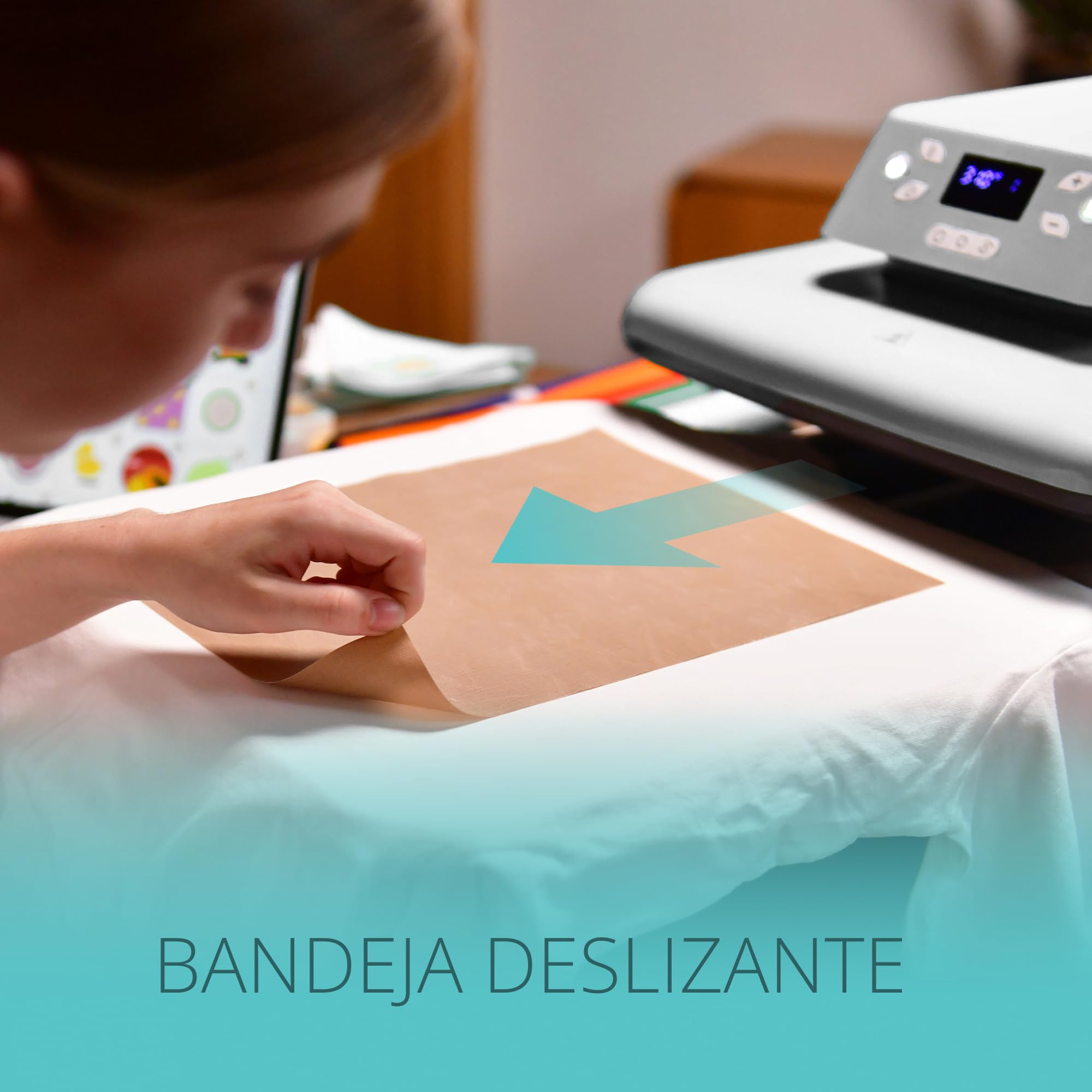 LOKLIK Prensa Térmica Automática Prensa Térmica Blanca - Adhesivo Térmico Impresión Textil - Prensas Térmicas de Vinilo Transfer Para Camisetas, Bolsos, Bolsas y Otros Textiles Maquina de Sublimacion