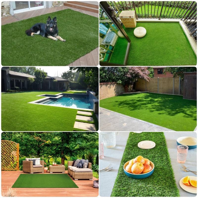 Artificial Grass Carpet Custom Size Turf Rug, 3x5 Feet Fake Grass Dog Turf with Drain Holes, Synthetic Lawn for Garden Yard Landscape