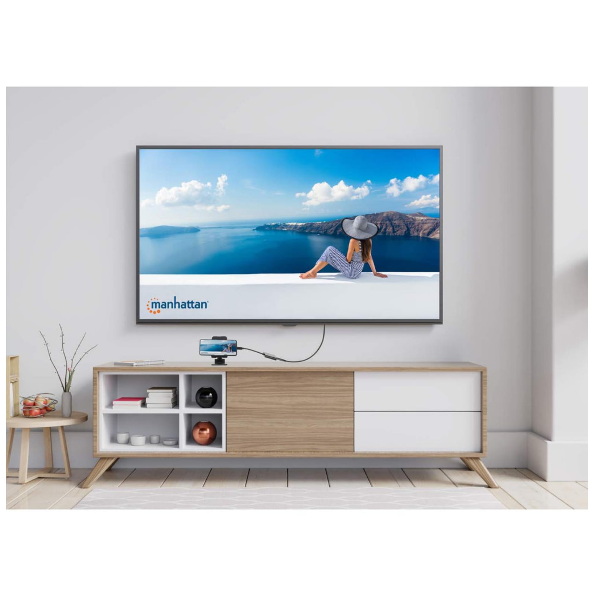 Manhattan Konwerter dokujący USB-C na HDMI 3 w 1 z zasilaniem