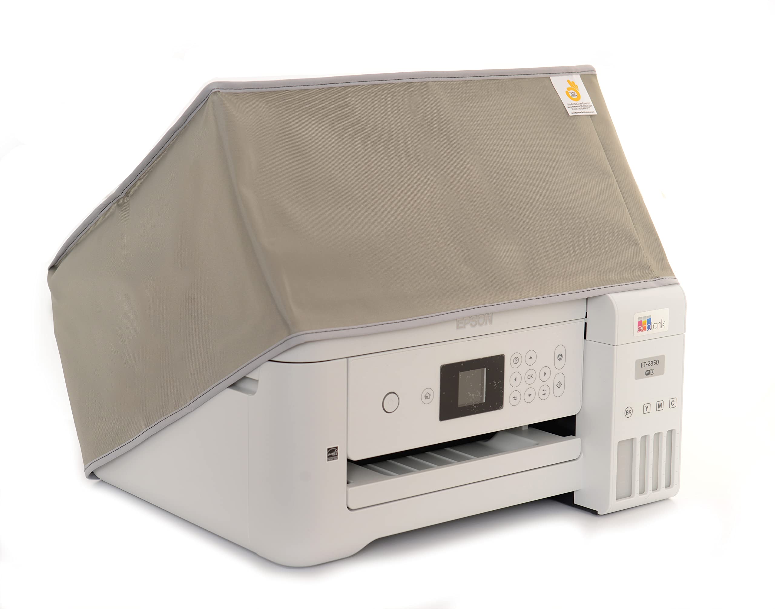 Silver Gray Nylon Cover Compatible with Epson EcoTank ET-3850, Epson EcoTank ET-4800 and Epson EcoTank ET-4850 Printers, Anti Static and Double-Stitched by Perfect Dust Cover LLC