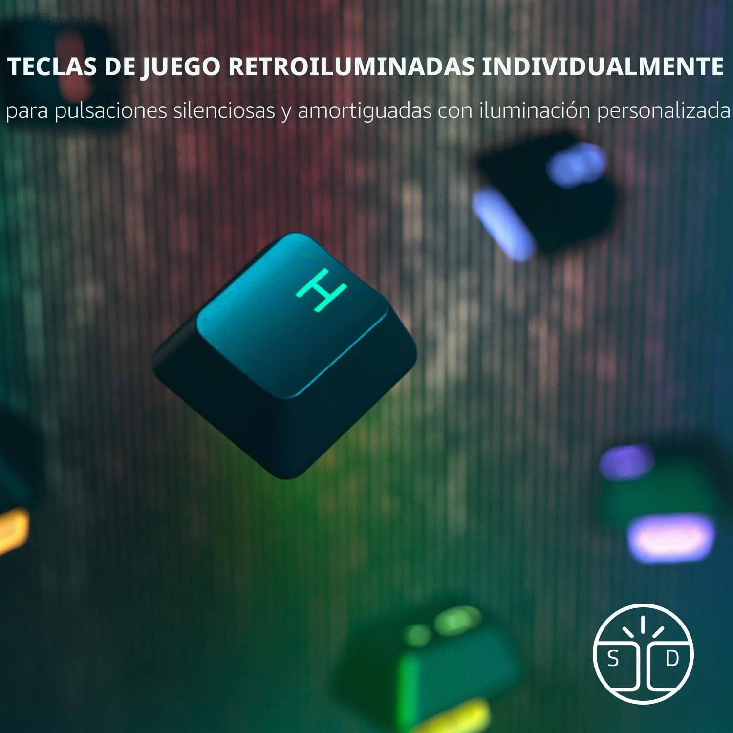 Razer Cynosa V2Teclado para juegos, Teclado Gaming de membrana, teclas multimedia, gestión de cables, totalmente programable, iluminación RGB Chroma, Teclado QWERTY Español