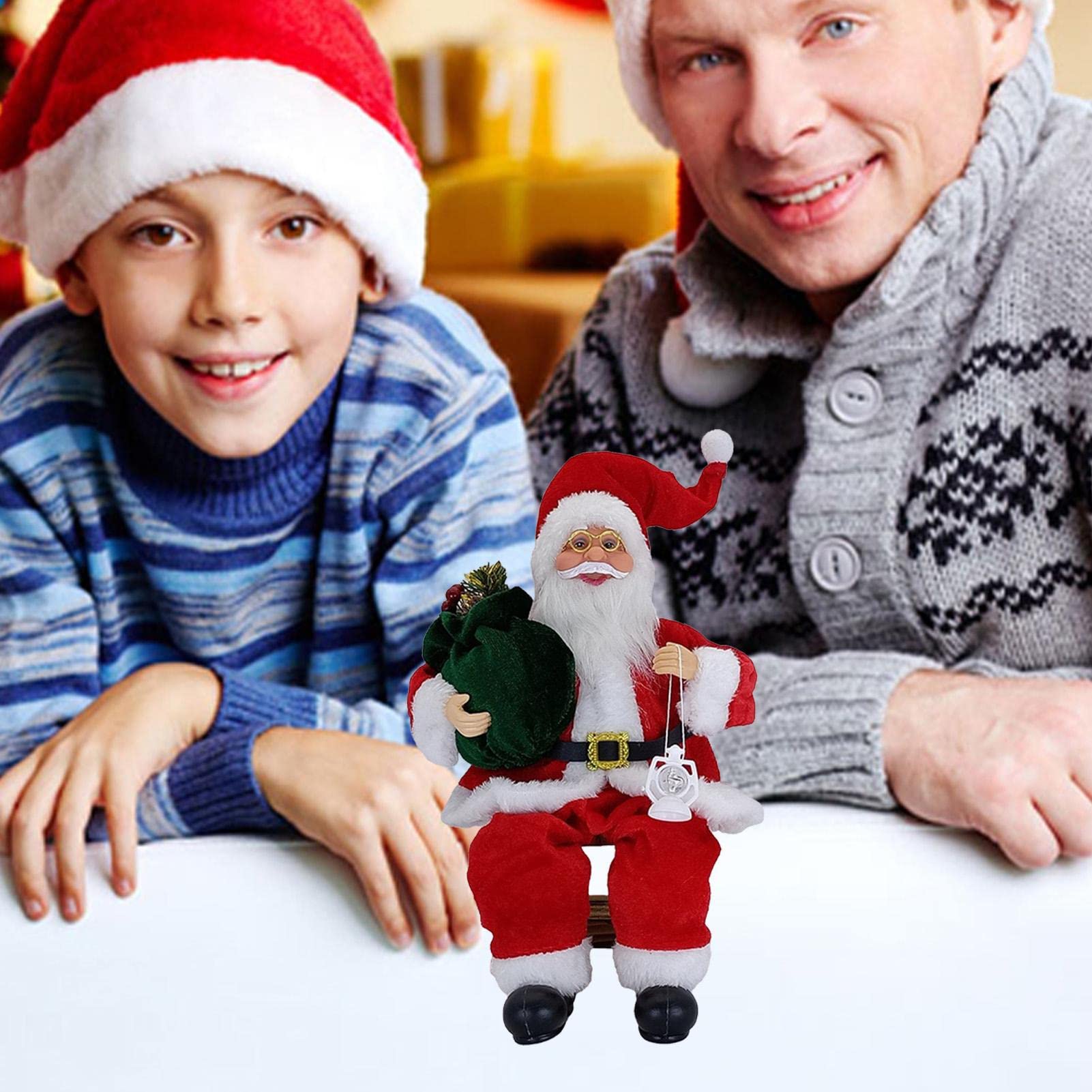 Amazon.co.jp: 座っているサンタ クロースの置物,写真 クリスマス座る