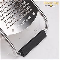 Vista 5 de Rallador Zester para Queso Chocolate Limón Fruta Jengibre Juego de Múltiples Herramientas Mango Ergonómico Antideslizante (Dos Herramientas)