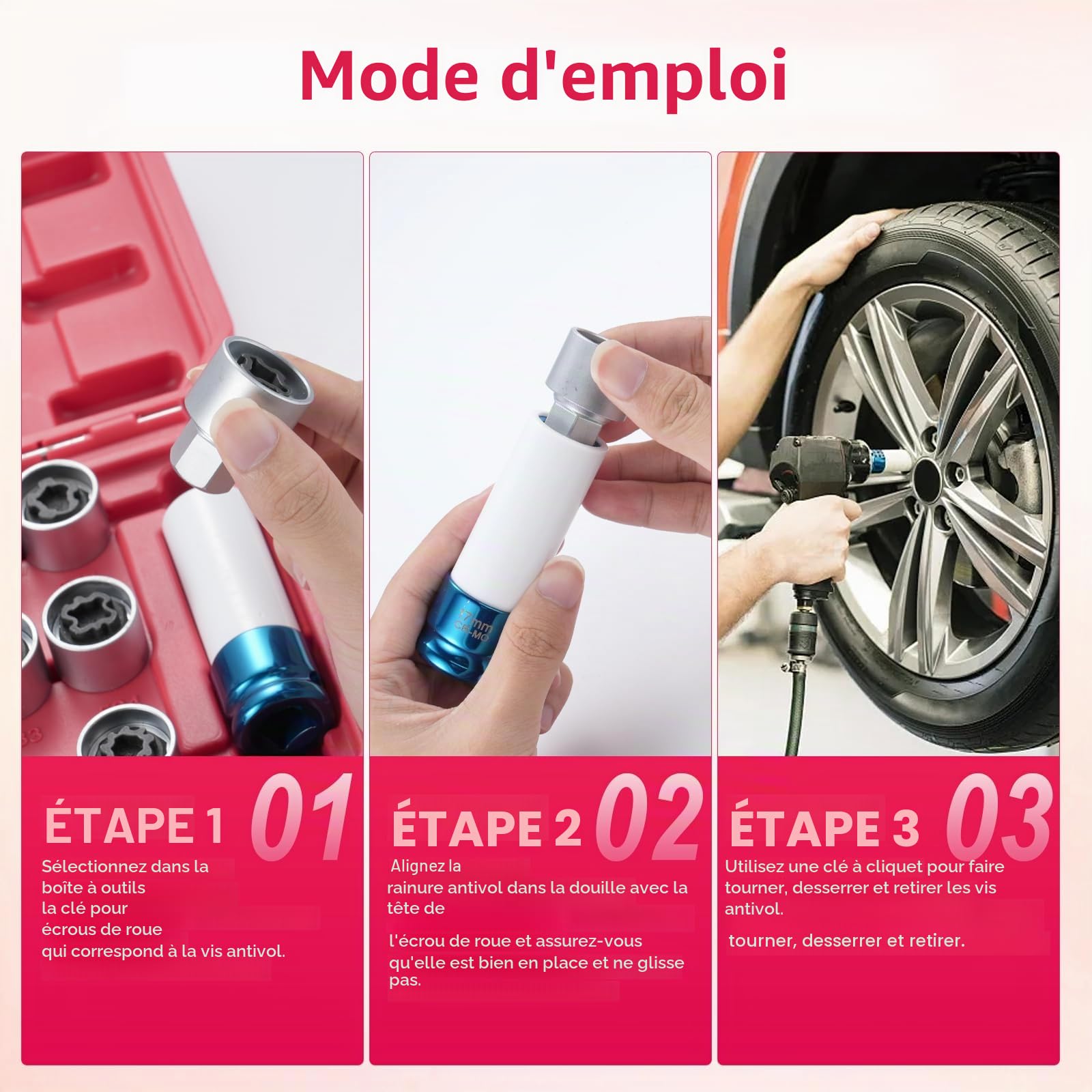 Lot de 22 antivols de Jantes pour VW, Code 521-540 pour Volkswagen, pour Polo, pour Beetle, pour Golf, pour Jetta, pour Scoop, pour Passat, pour Sharan pour Touran