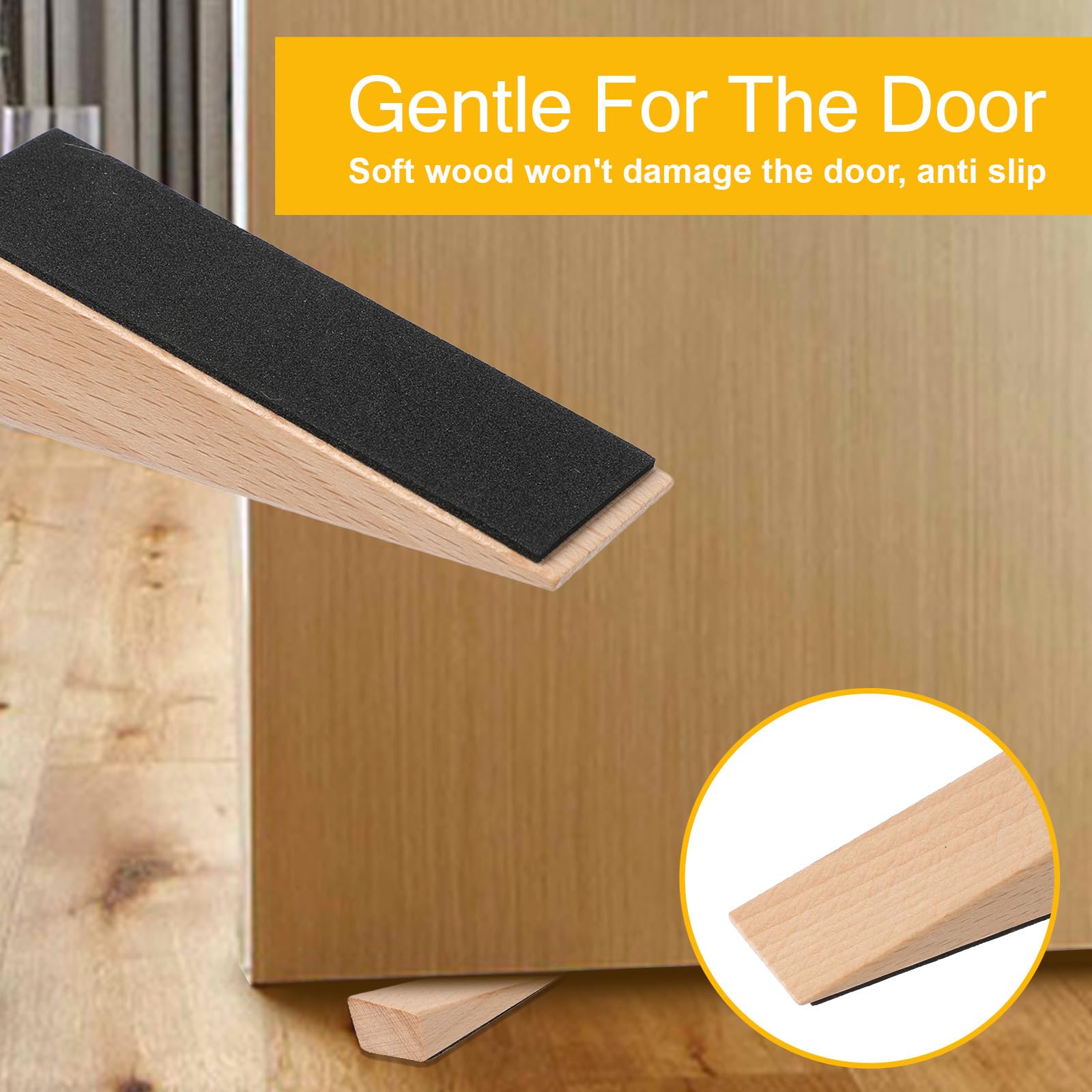 Nogeqi 12er Set Holzkeile - Rutschfeste Türstopper Aus Buche Für Alle Böden