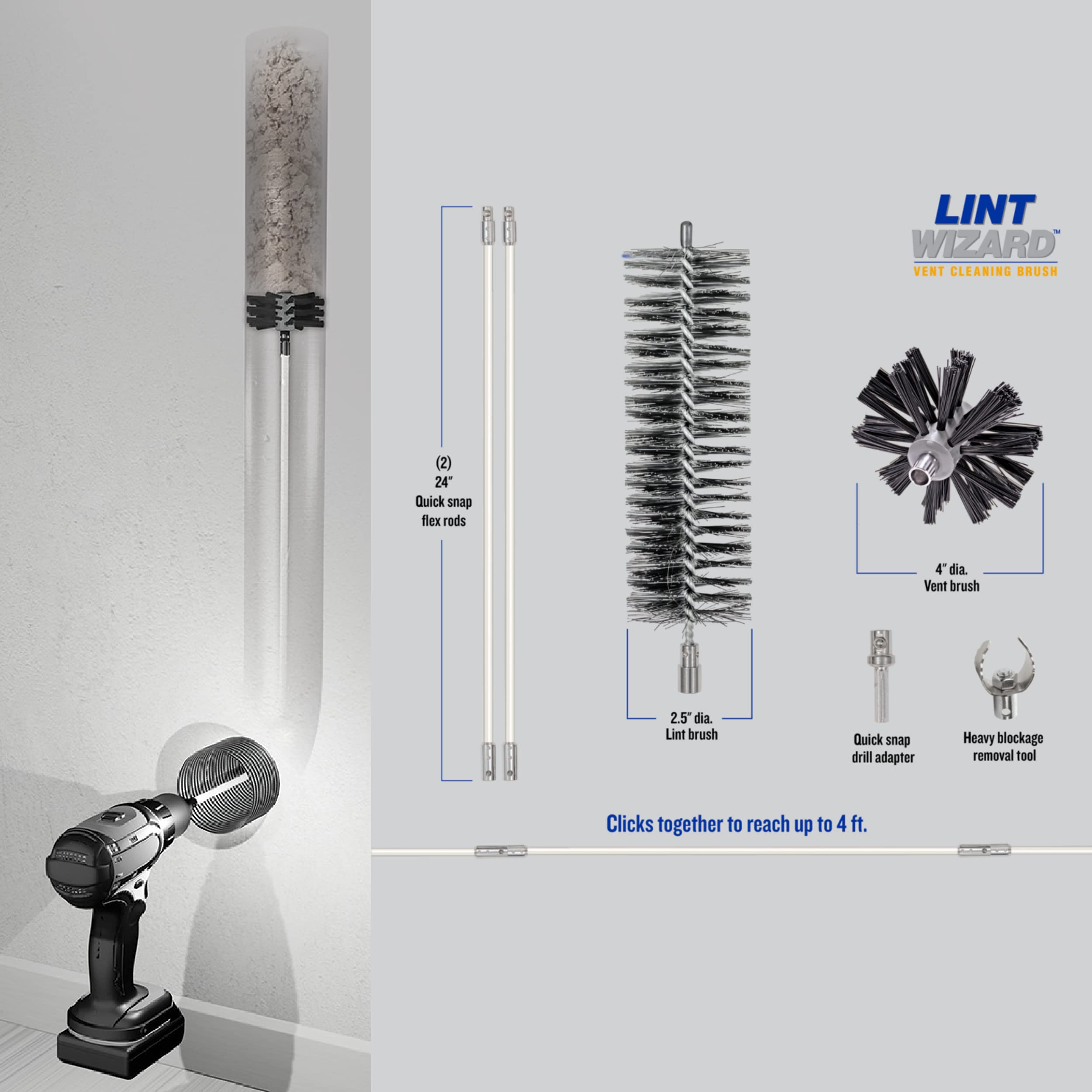 Eastman Lint Wizard Small Duct Dryer Vent Cleaning Kit