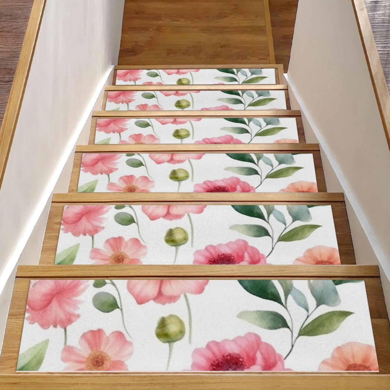 Peldaños de escalera lavables y alfombras antideslizantes de 8x30"