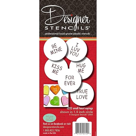 Craft and Bake 1-Inch Plastic Cookie Stencils for Valentine Baking