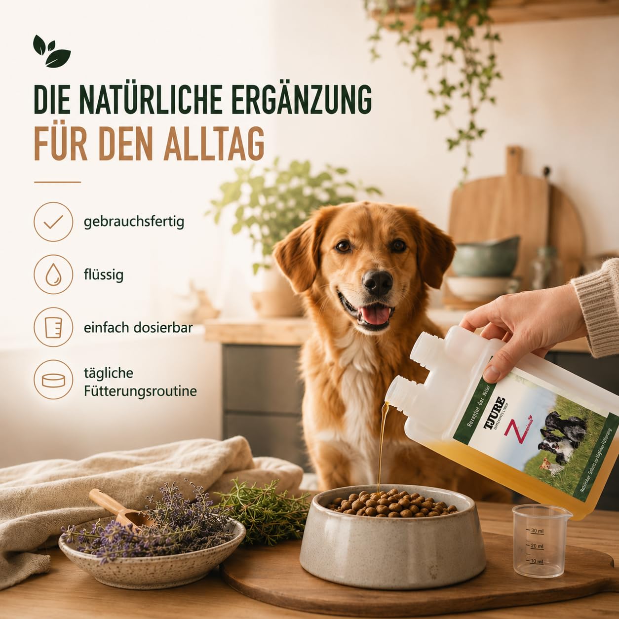 TJURE Z – 500 ml Liquid für Hunde | 100% Pflanzliche Rezeptur für aktive Hunde | Naturkraft gegen ungebetene Gäste | Mit Schwarzkümmel, Cistrose & Lavendel | Made in Germany