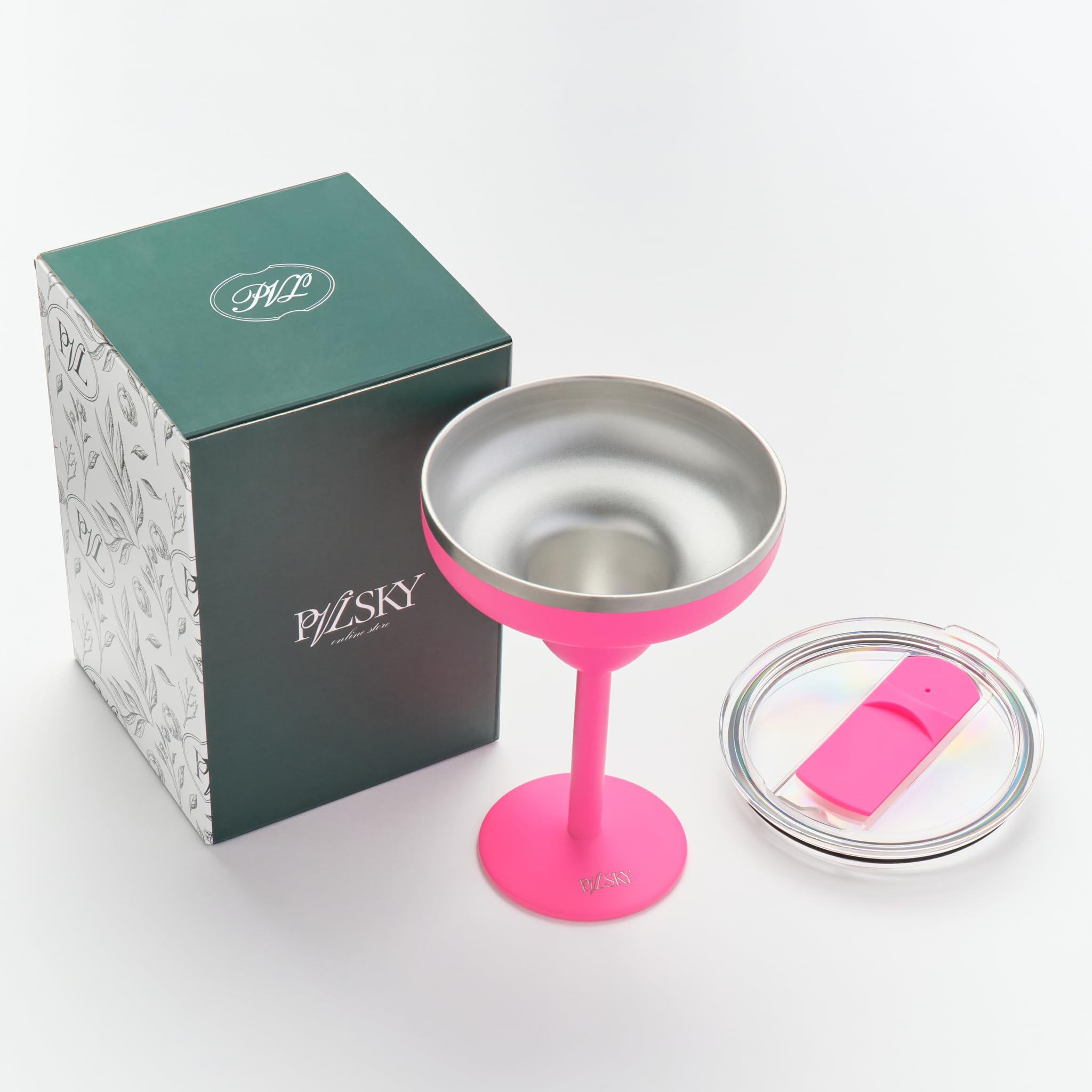 Stainless Steel Margarita Glass – Matte, With Lid, Leak Proof, No Condensation, For Cocktails | Barware & Kitchen | Picnic | Pool | Beach | Patio | Party