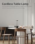 Ophouliy Lampes de table sans fil rechargeable 2 Faites votre valise, 5000mAh Batterie actionnée LED Lampes tactiles, IP54 Lampes de table sans fil portables étanches pour le bar extérieur Patio Restaurants Chambre à coucher (noir)