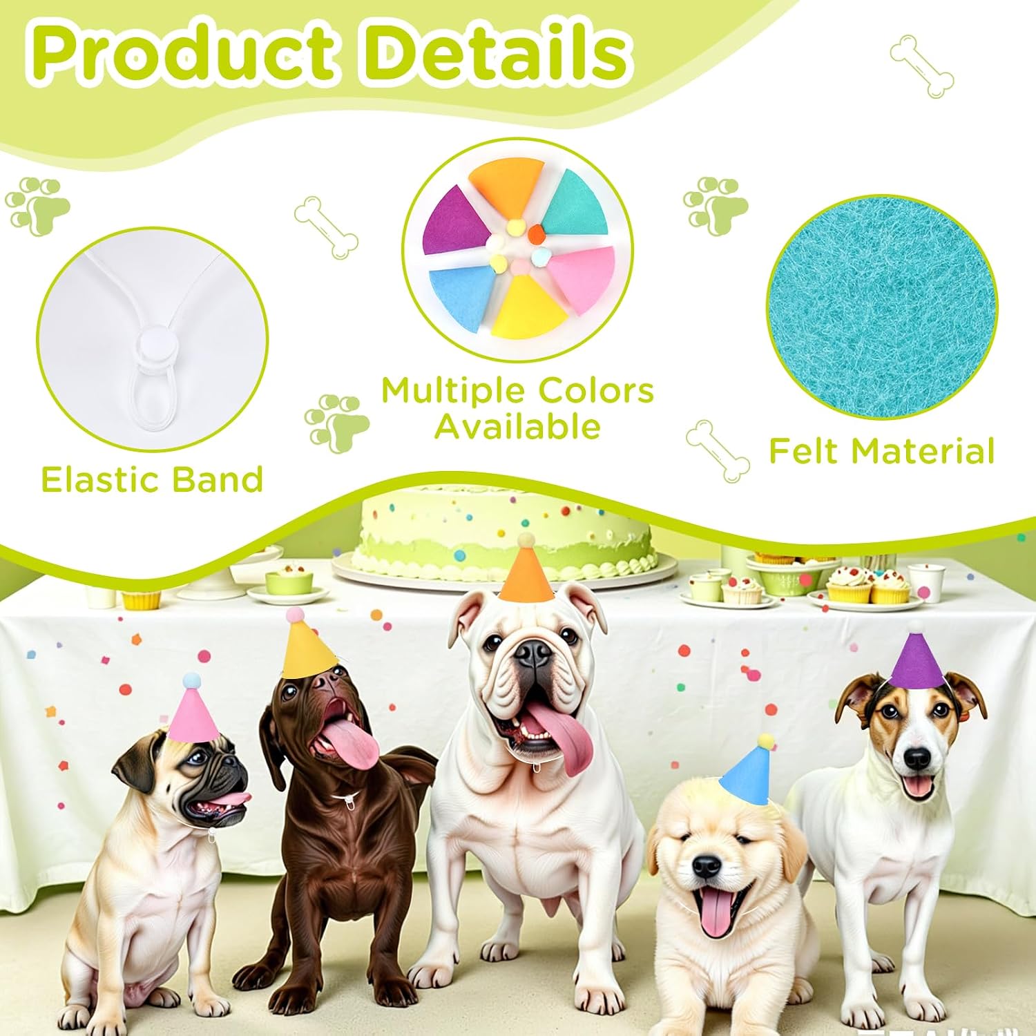 Party Hats for Stuffed Animals, Colorful Tiny Birthday Party Decorations for Stuffed Animals Dolls Hamster Pets