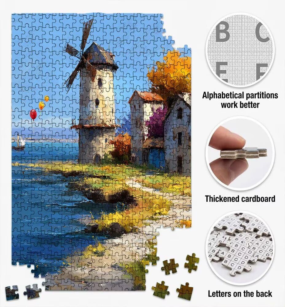 Młyn balonowy, klasyczne puzzle 5000 sztuk dla dorosłych BLQSBGA7-390 | Wyzwanie Zagadki, Gry Logiczne Cała Rodzina, Stres, Wystrój Domu Miłośnicy Puzzle