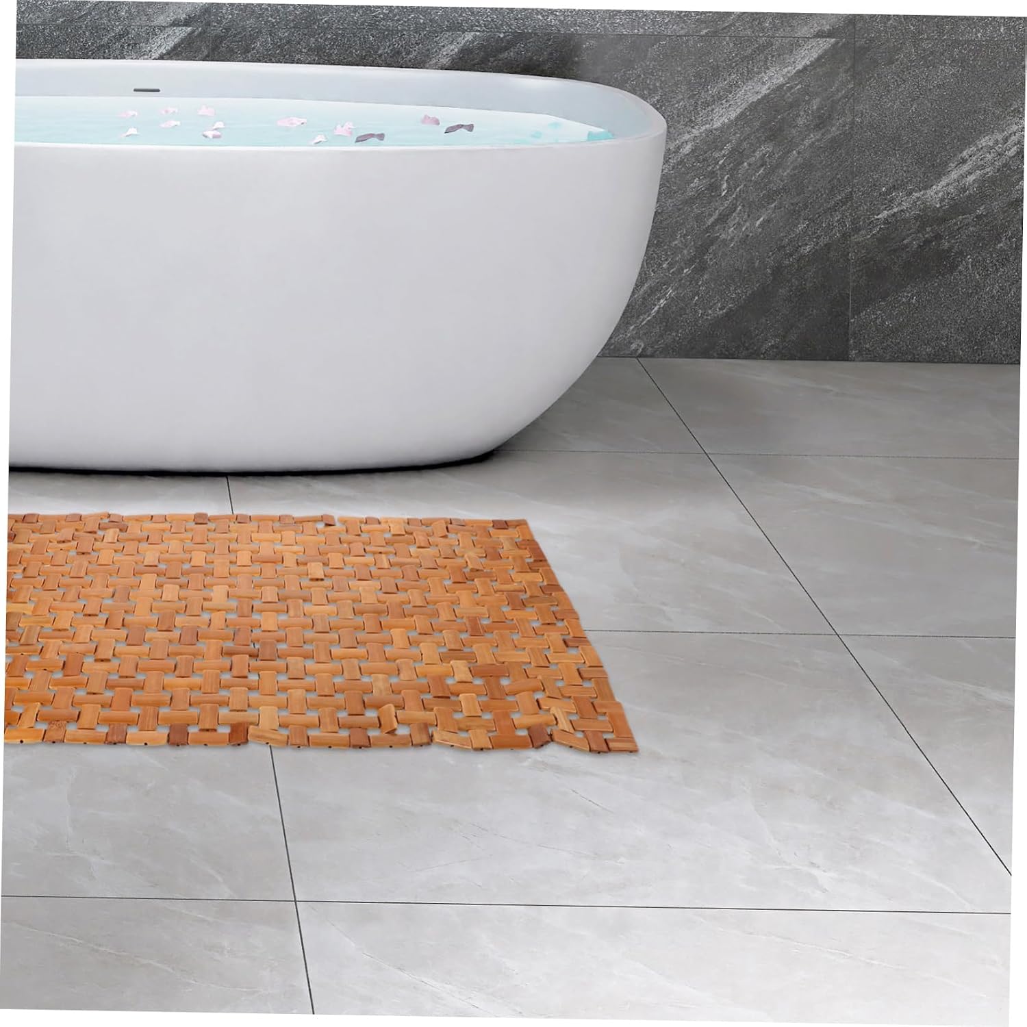 Sustainable Bamboo Floor Mat Sauna Wood Mat Non-Slip Foldable for Toilet Kitchen Sp