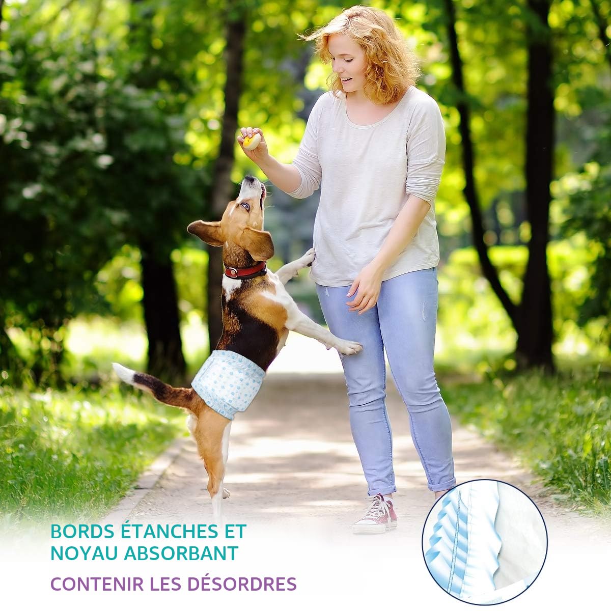 Couches pour Chien Mâle Taille S - 52 Bandes Abdominales Jetables, Ultra Absorbantes Incontinence, Apprentissage Propreté, Voyages