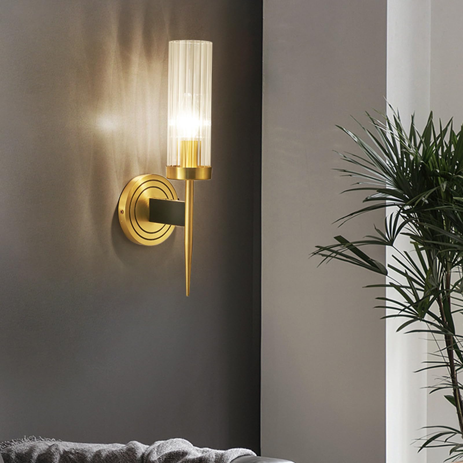 Clear Vidrio Lámpara De Pared Base De Latón E14 Lámpara De Lámpara Aplique