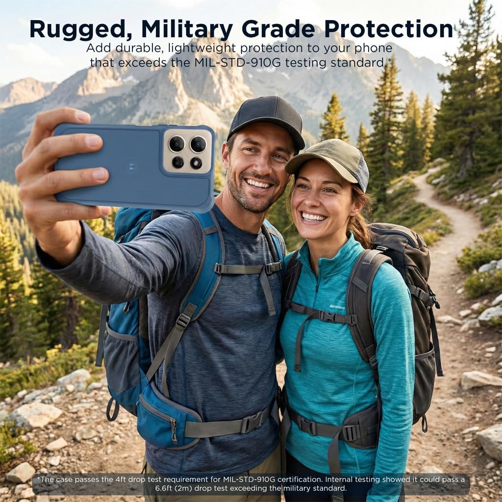Motorola Moto G Power (2025/2026) Rugged Protective Case- Dusk Blue - Precision fit,Military Grade Shock Absorbing Cover for Enhanced Phone Grip, Drop Protection